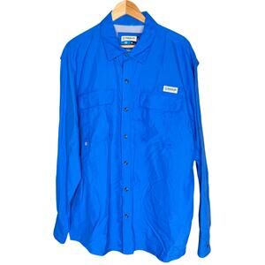 Magellan Outdoors Fish Gear XL Blue Fishing Shirt Angler Fit Vented